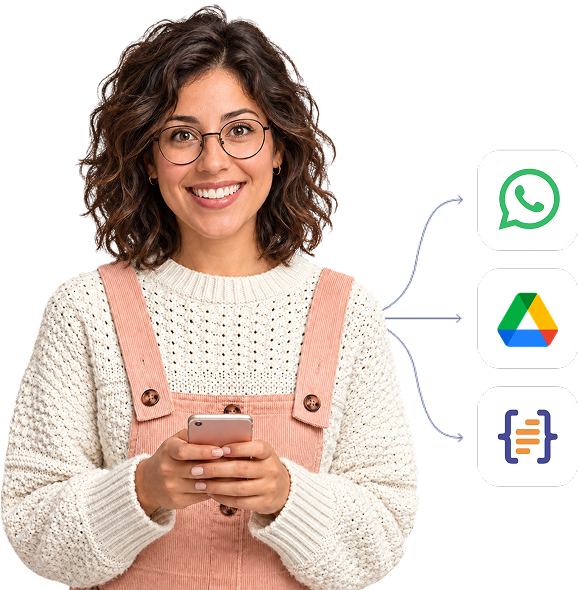 Agente de IA conectada con WhatsApp, Google Drive y sistemas de la empresa
